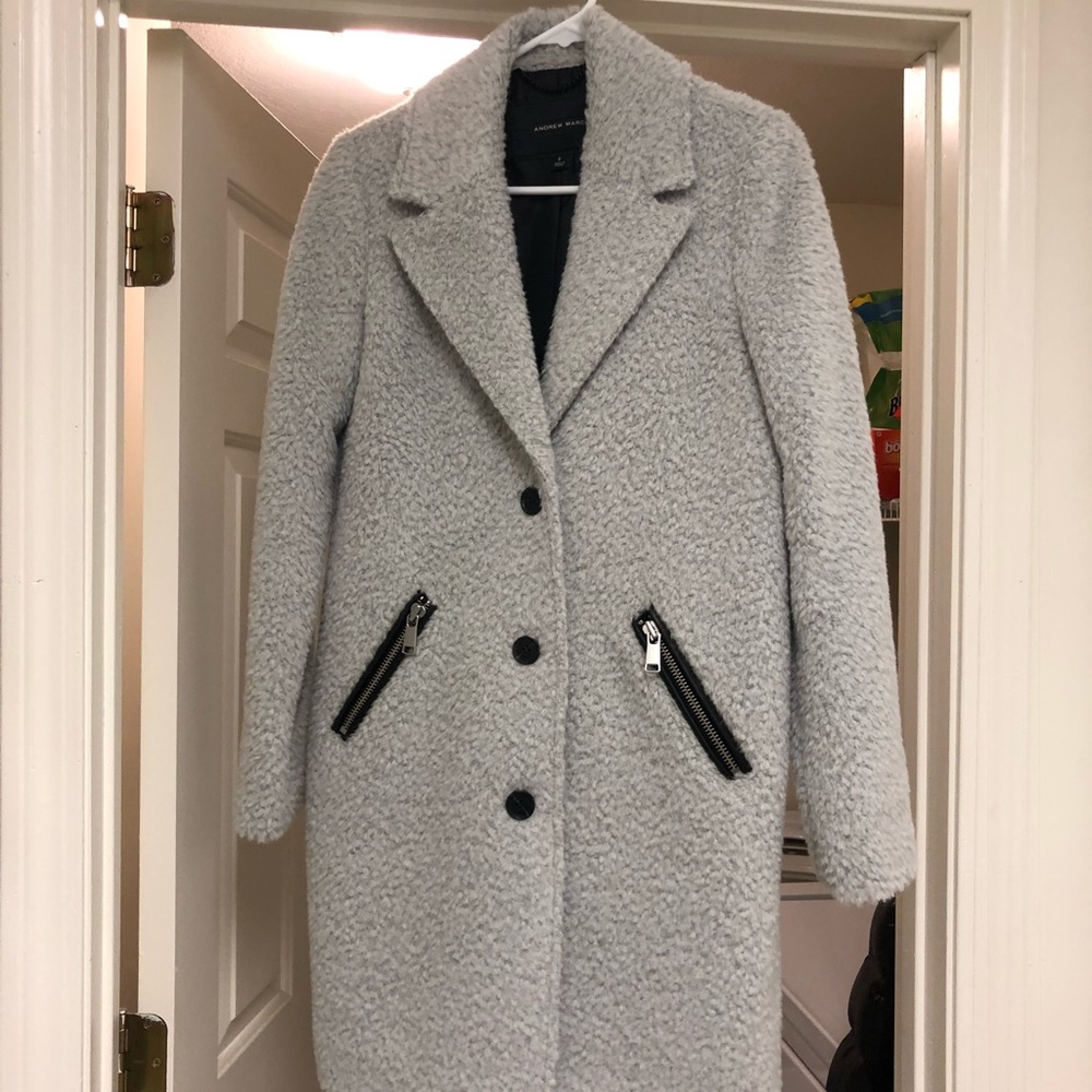 Andrew Marc Gray Wool and Alpaca Coat Size 2 (XS)